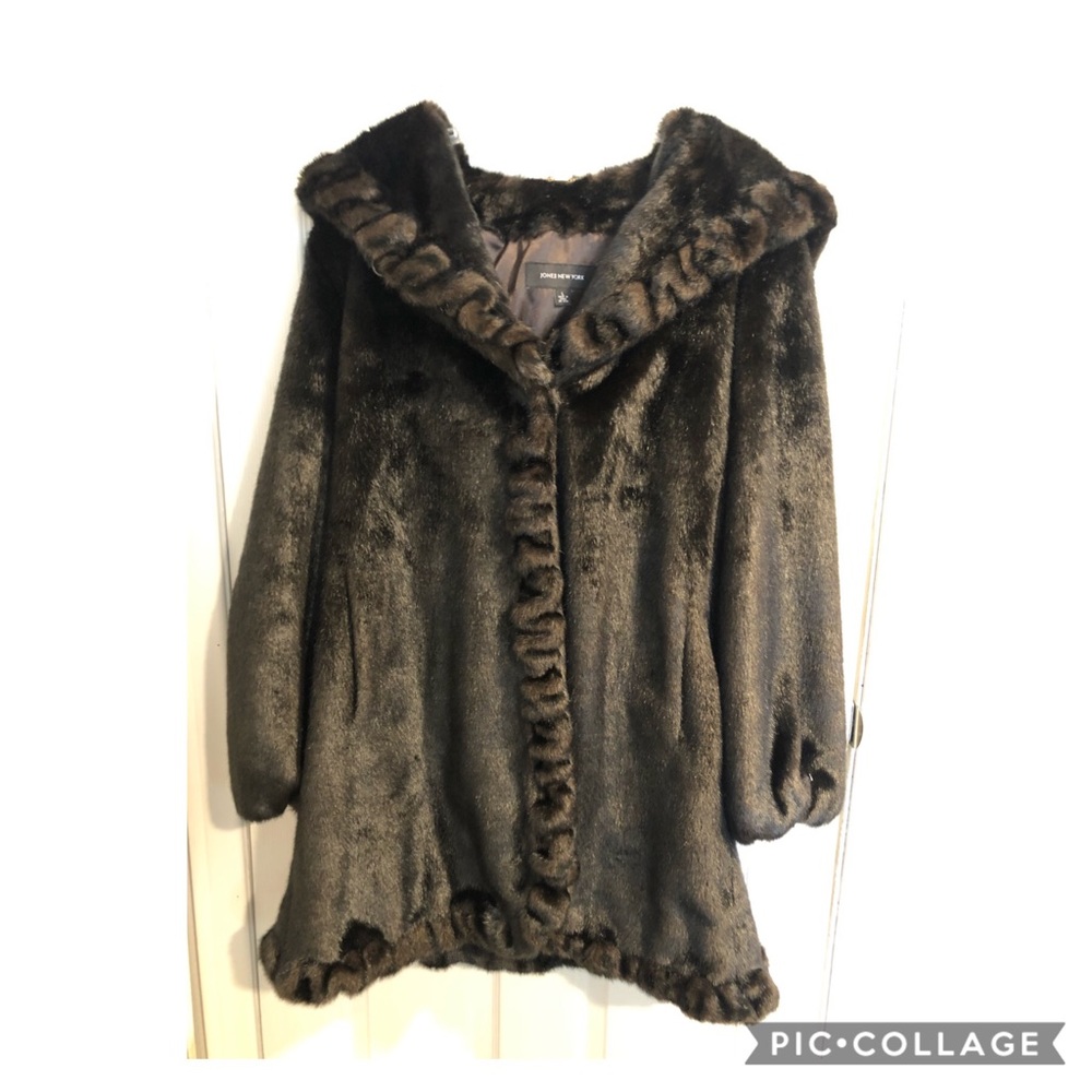 Jones New York Faux Fur Coat